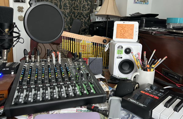 Sound board in the recording studio