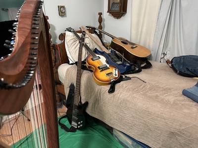 Instruments ready for video recording, in this case for two short videos.